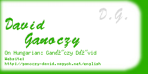 david ganoczy business card